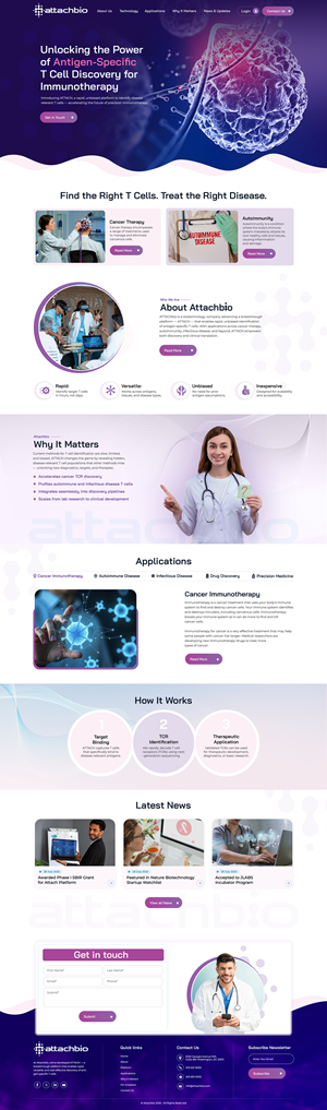 Website for company called ATTACHbio
