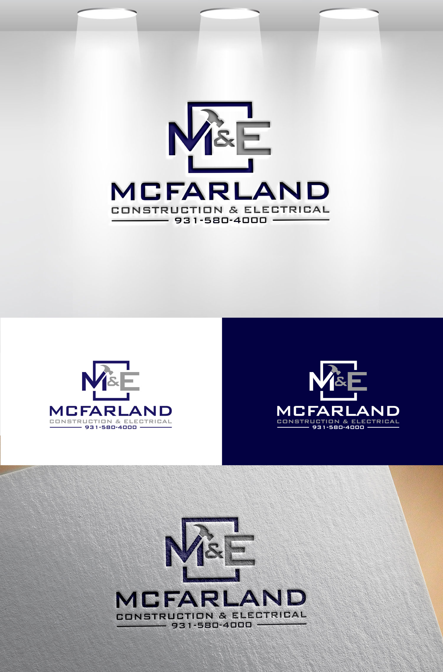 Logo Design by Mi Design1 for McFarland Construction & Electrical | Design #35701147