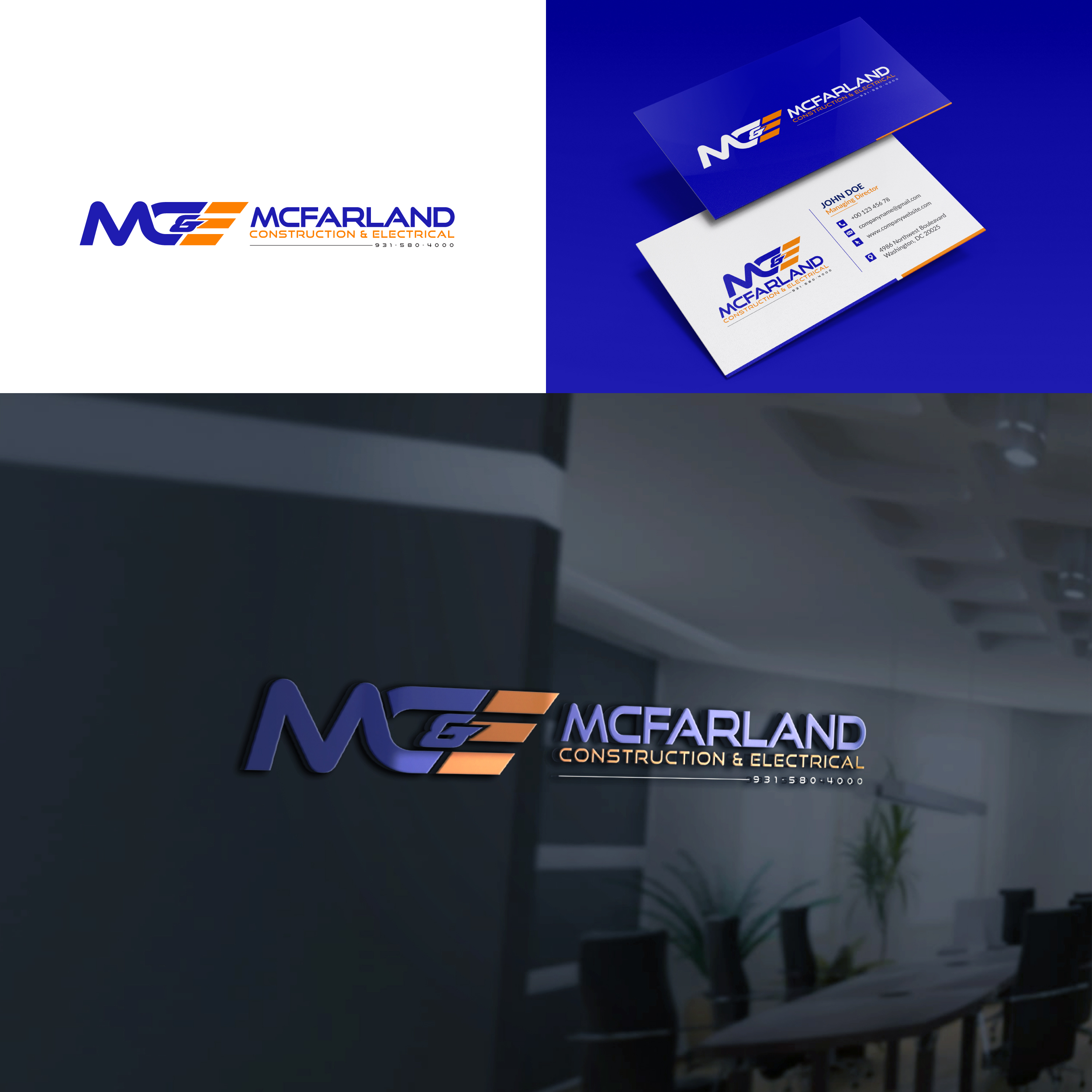 Logo Design by UMBRA Designs for McFarland Construction & Electrical | Design #35698773