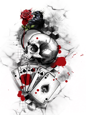 Spade Royal Flush Tattoo