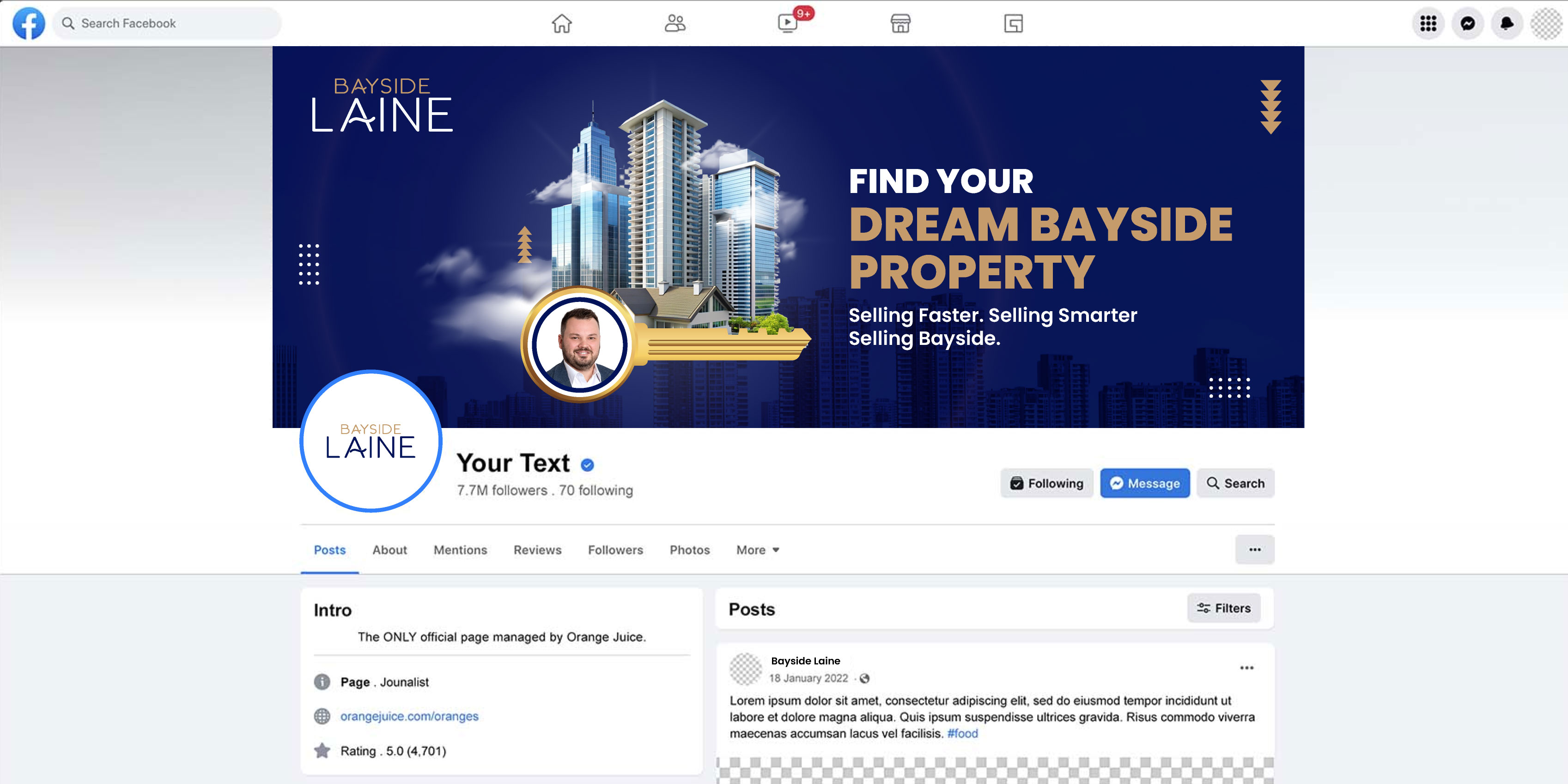 Facebook Design by artbitin for LKMO Properties | Design #35721573