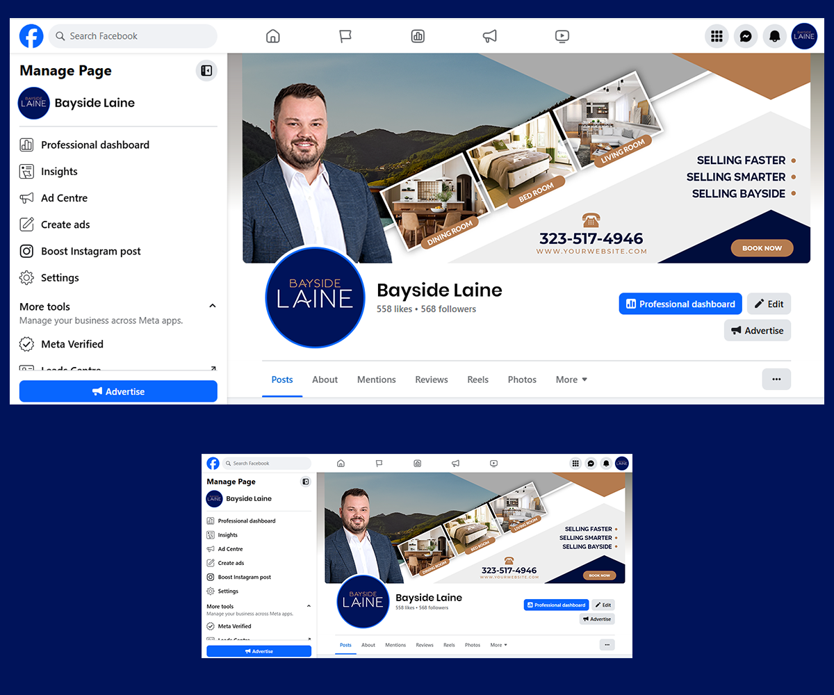 Facebook Design by rainbowmagic2017 for LKMO Properties | Design #35735688