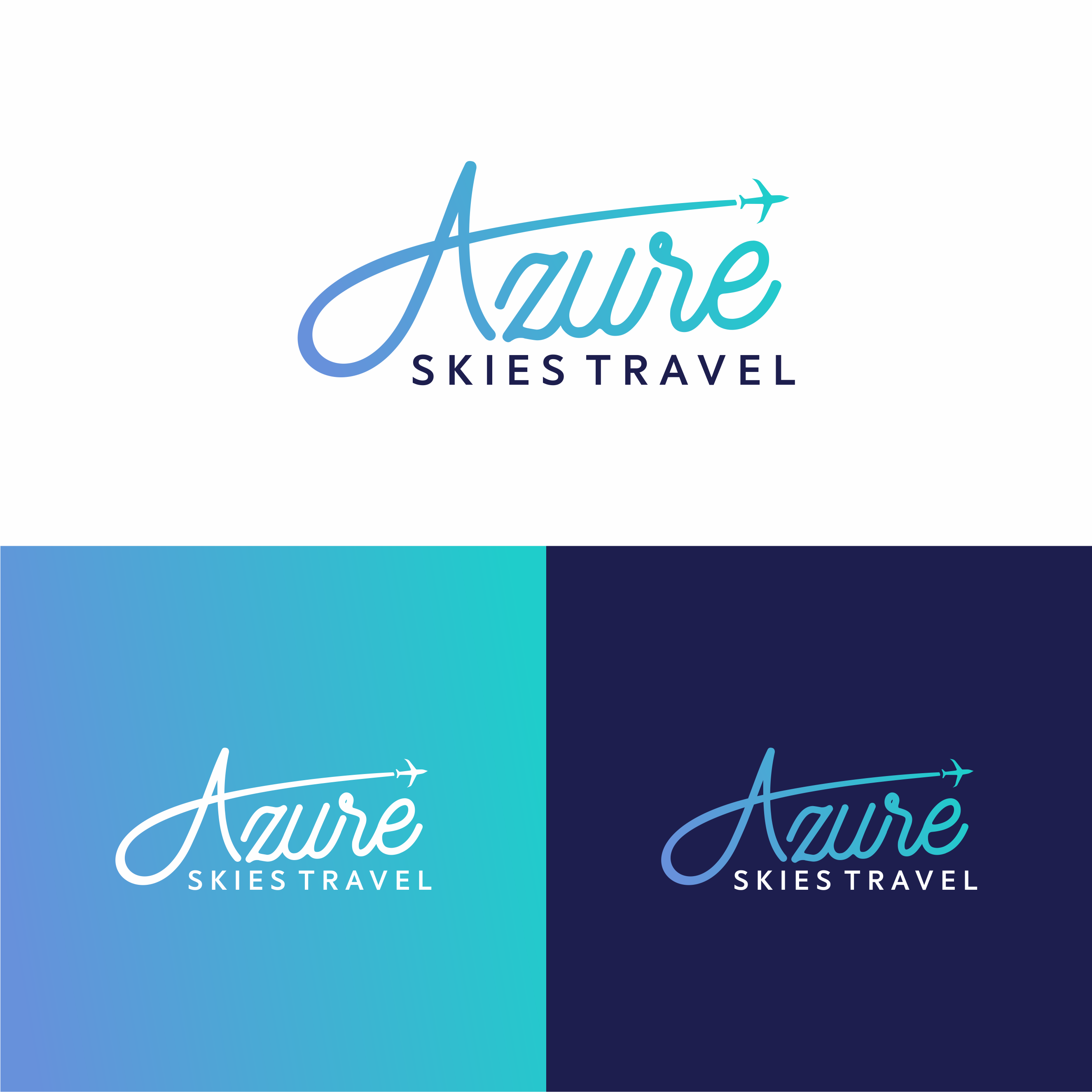 Logo Design by melzh for Azure Skies Travel | Design #35745769