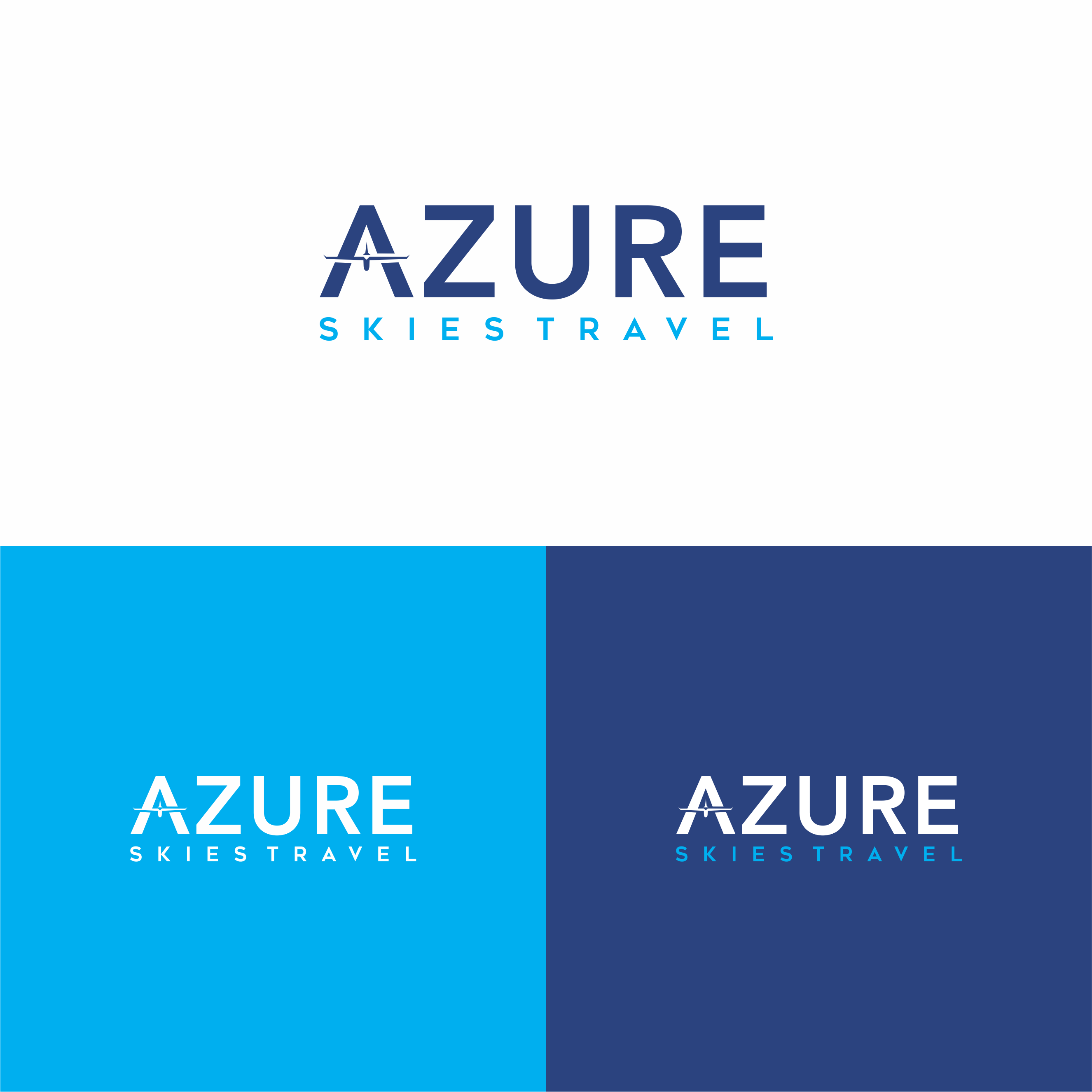 Logo Design by melzh for Azure Skies Travel | Design #35749642