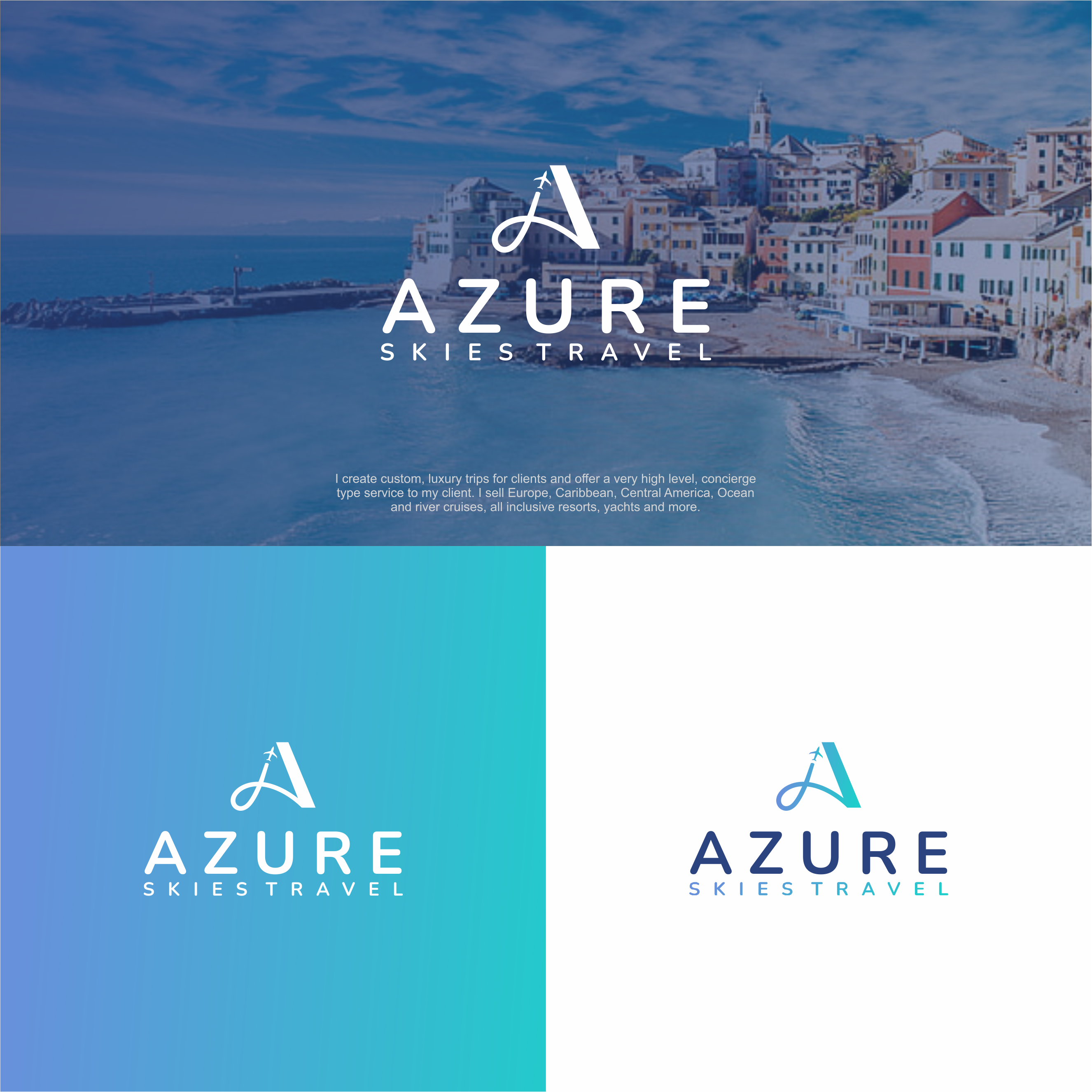 Logo Design by melzh for Azure Skies Travel | Design #35806814
