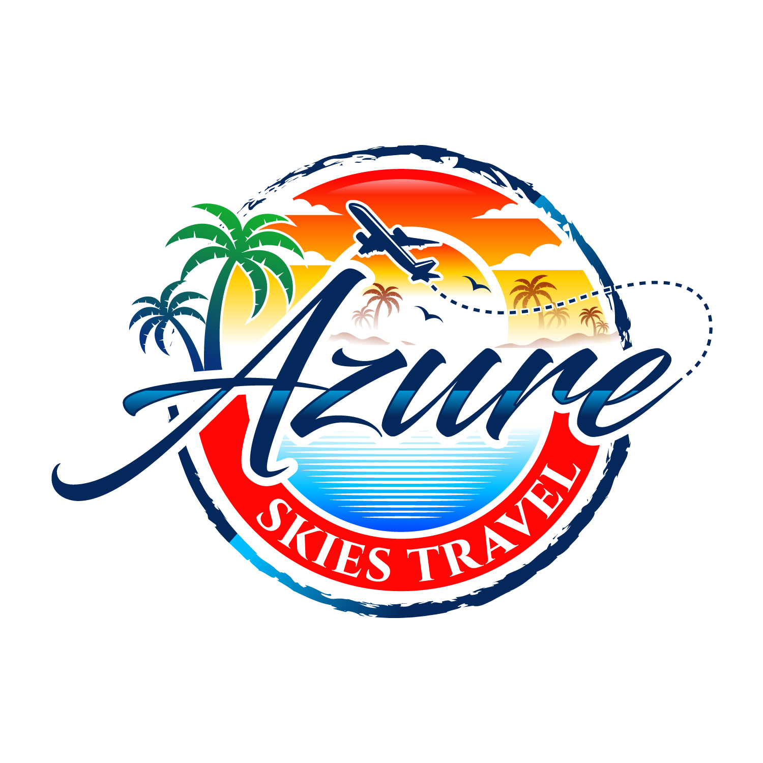Logo Design by Suvendu.S for Azure Skies Travel | Design #35758670