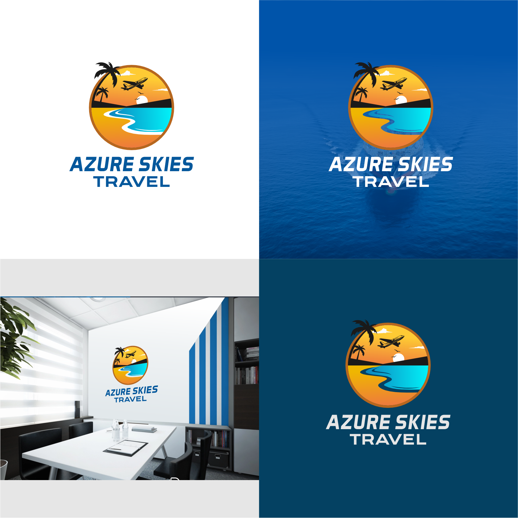 Logo Design by Ce_art for Azure Skies Travel | Design #35760501