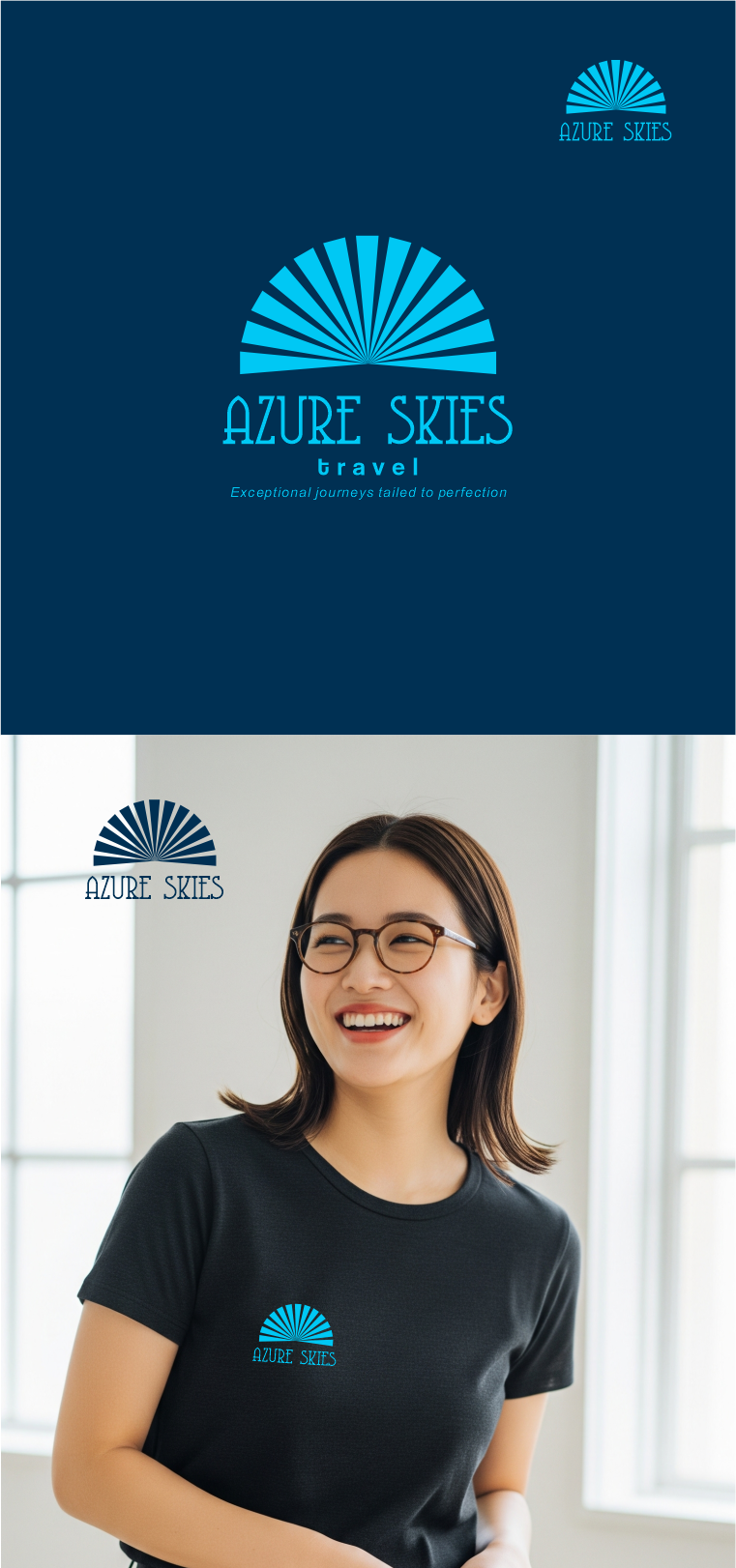 Logo Design by Oxomiya for Azure Skies Travel | Design #35727356