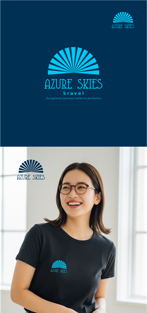 Logo Design by Oxomiya for Azure Skies Travel | Design: #35727356