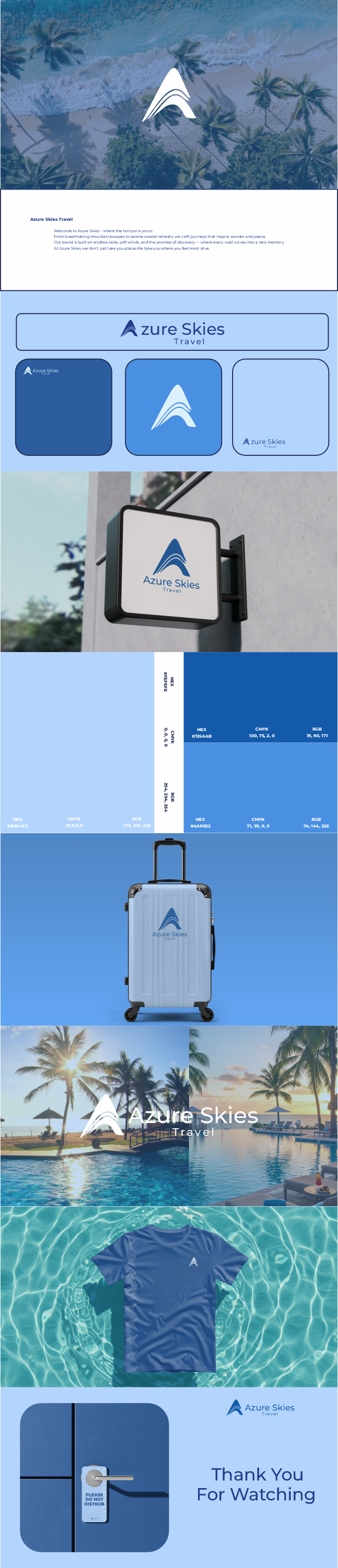 Logo Design by Sultan  Studio for Azure Skies Travel | Design #35759997