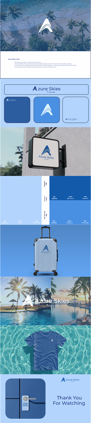 Logo Design by Sultan  Studio for Azure Skies Travel | Design: #35759997