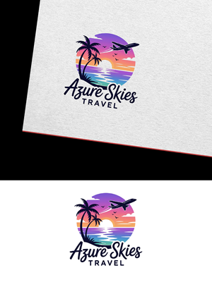 Logo Design by Sajee. for Azure Skies Travel | Design: #35737541