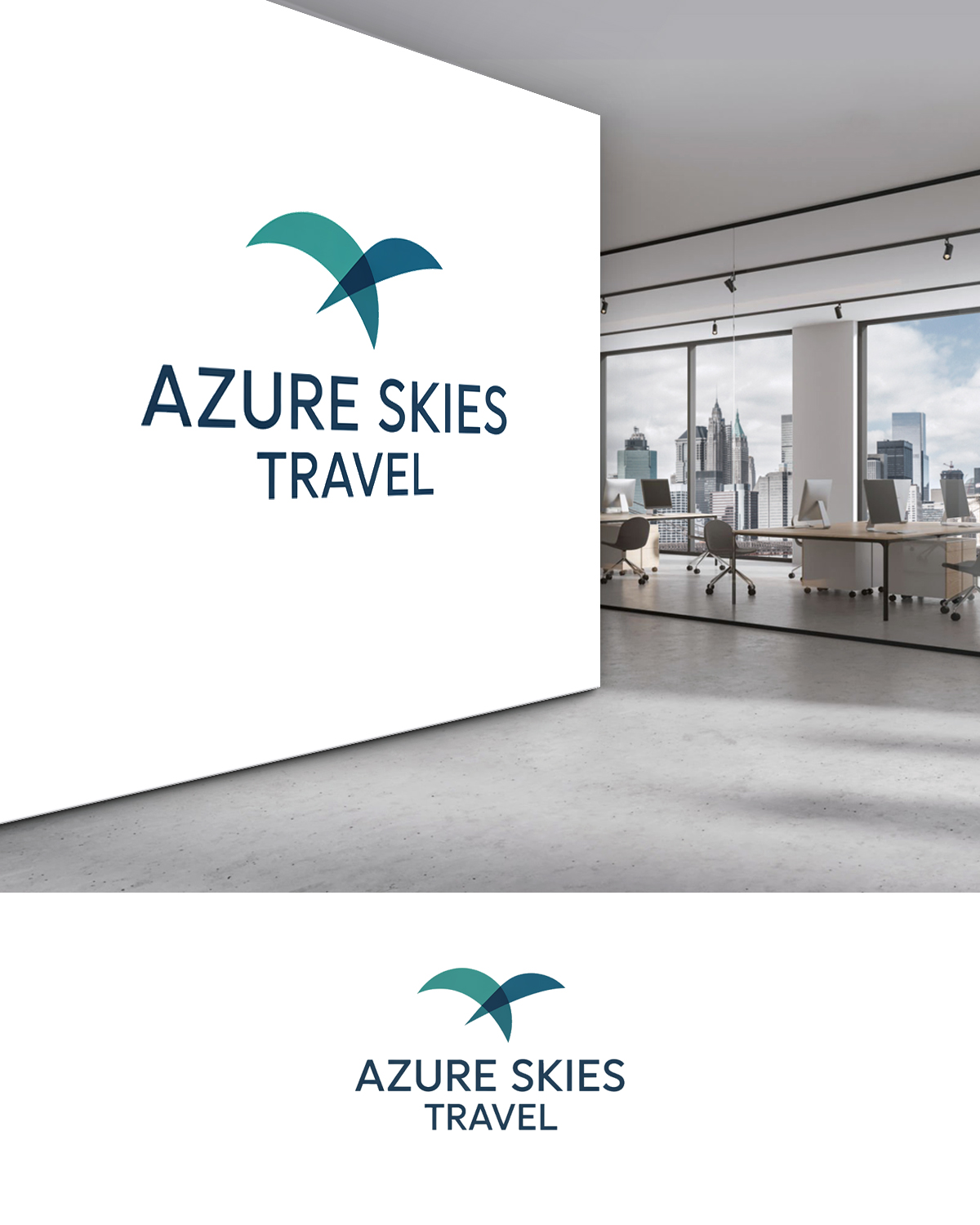 Logo Design by Riyaa.001 for Azure Skies Travel | Design #35762257