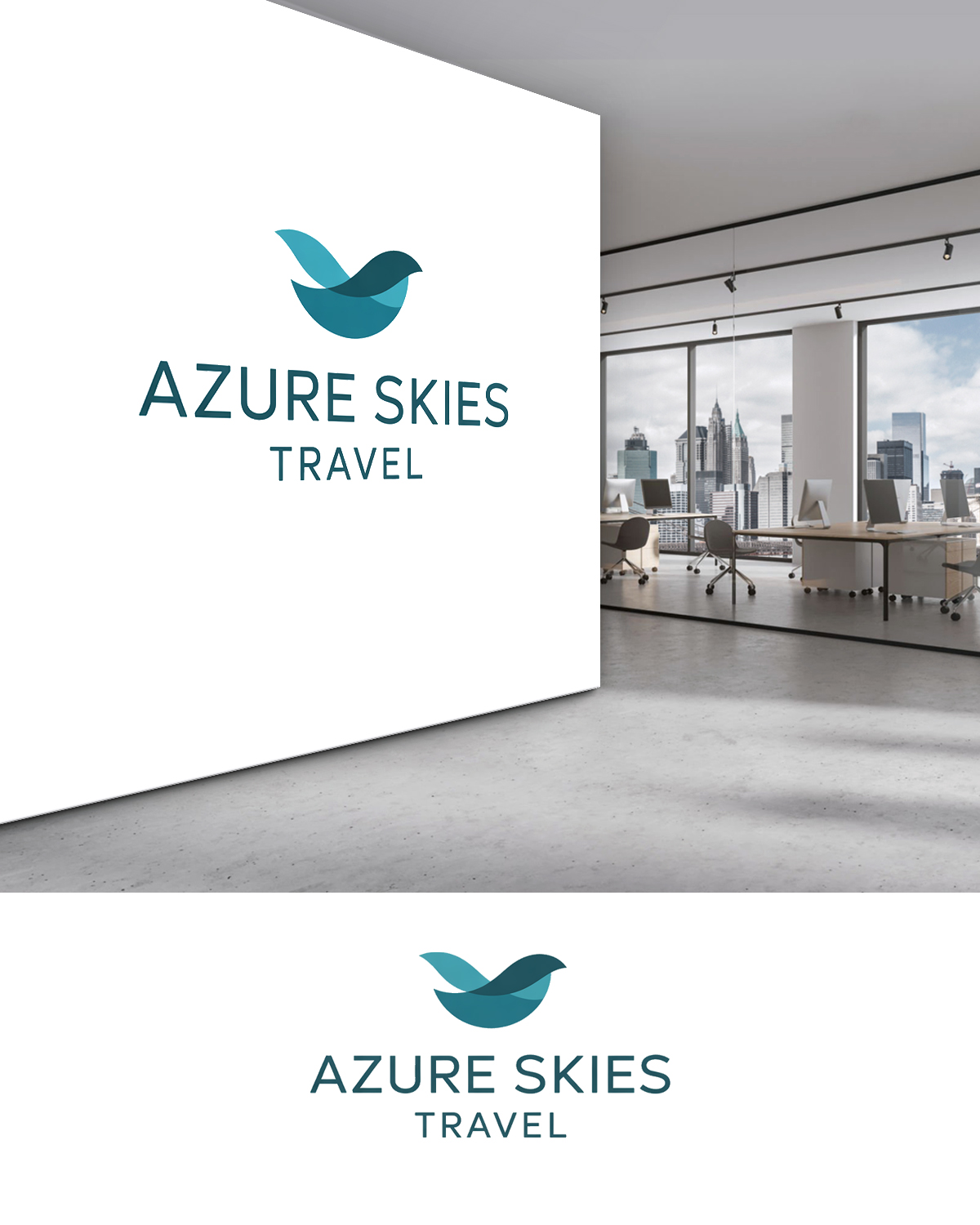 Logo Design by riya08 for Azure Skies Travel | Design #35762258
