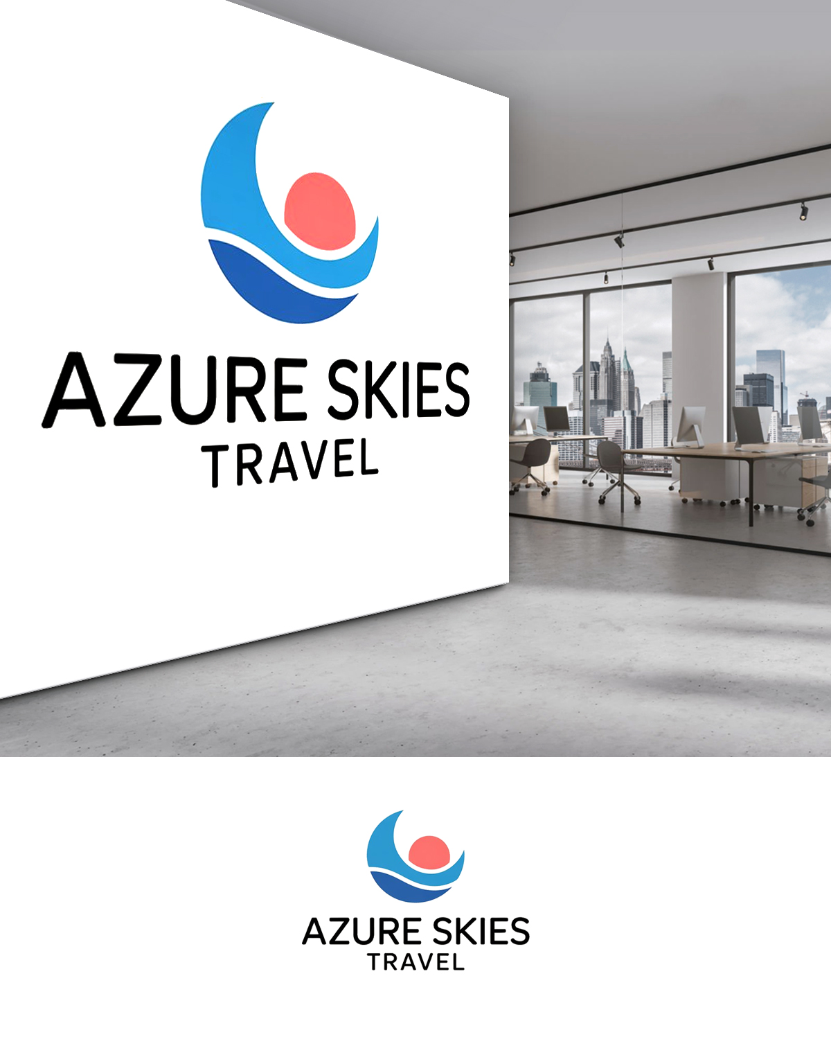 Logo Design by Riyaa.001 for Azure Skies Travel | Design #35762262