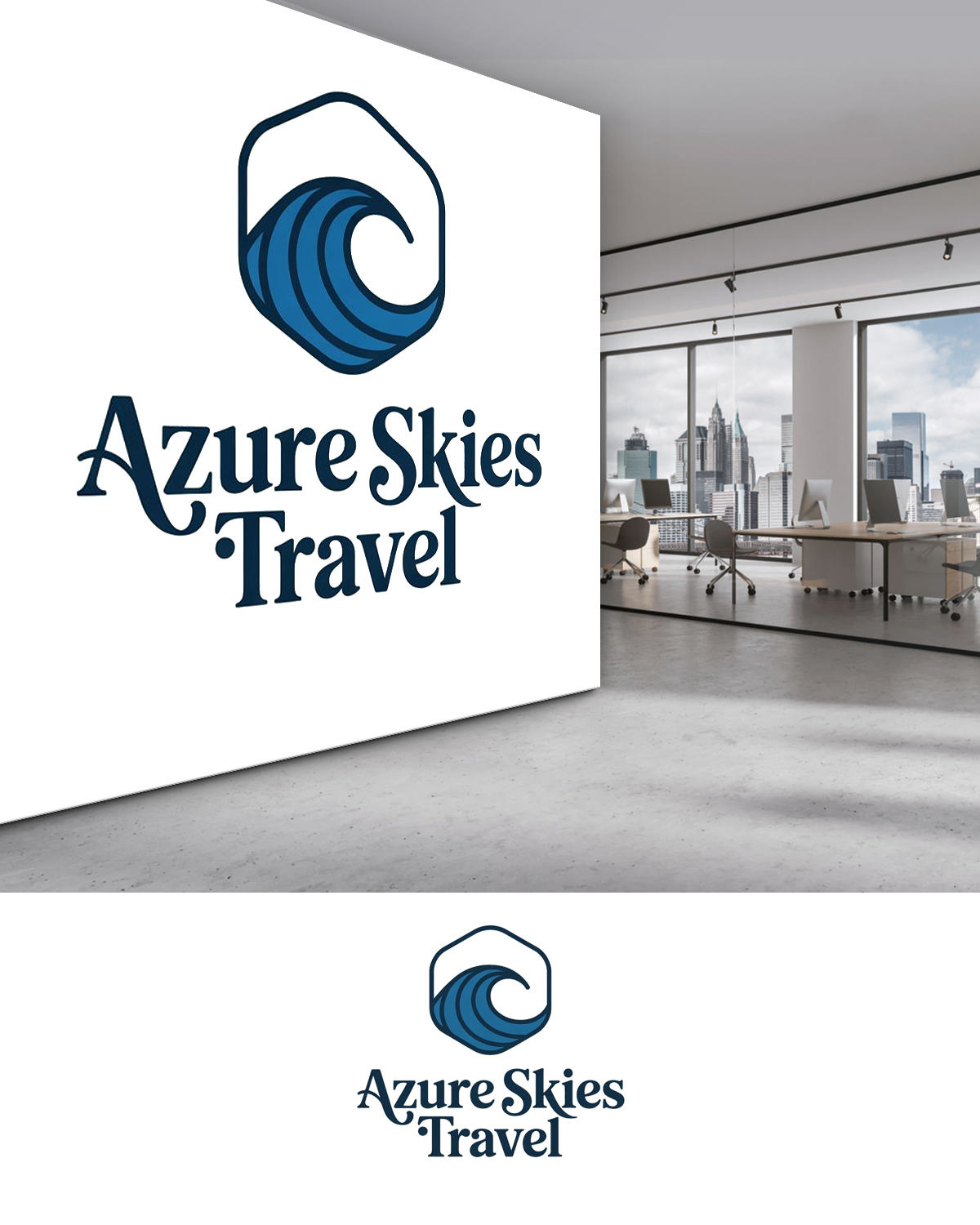 Logo Design by riya08 for Azure Skies Travel | Design #35762265