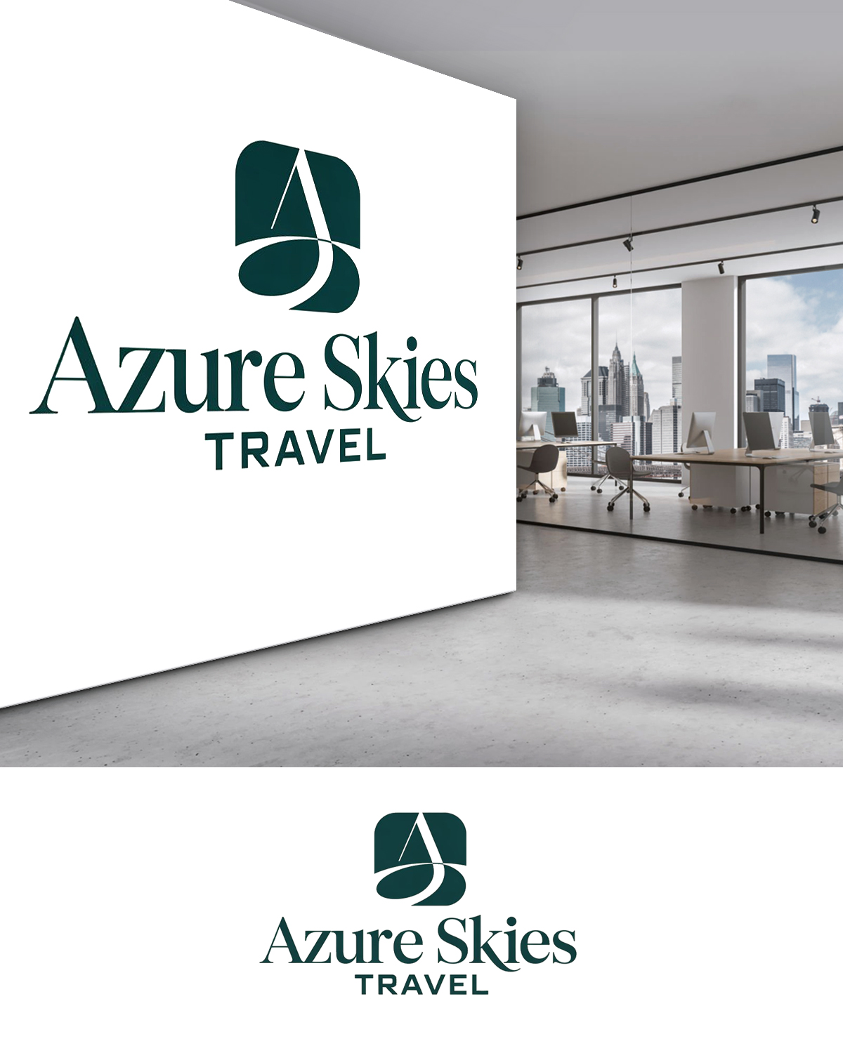 Logo Design by riya08 for Azure Skies Travel | Design #35762266