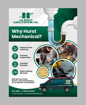 Flyer Design by 3Guys for Hurst Mechanical | Design: #35776647