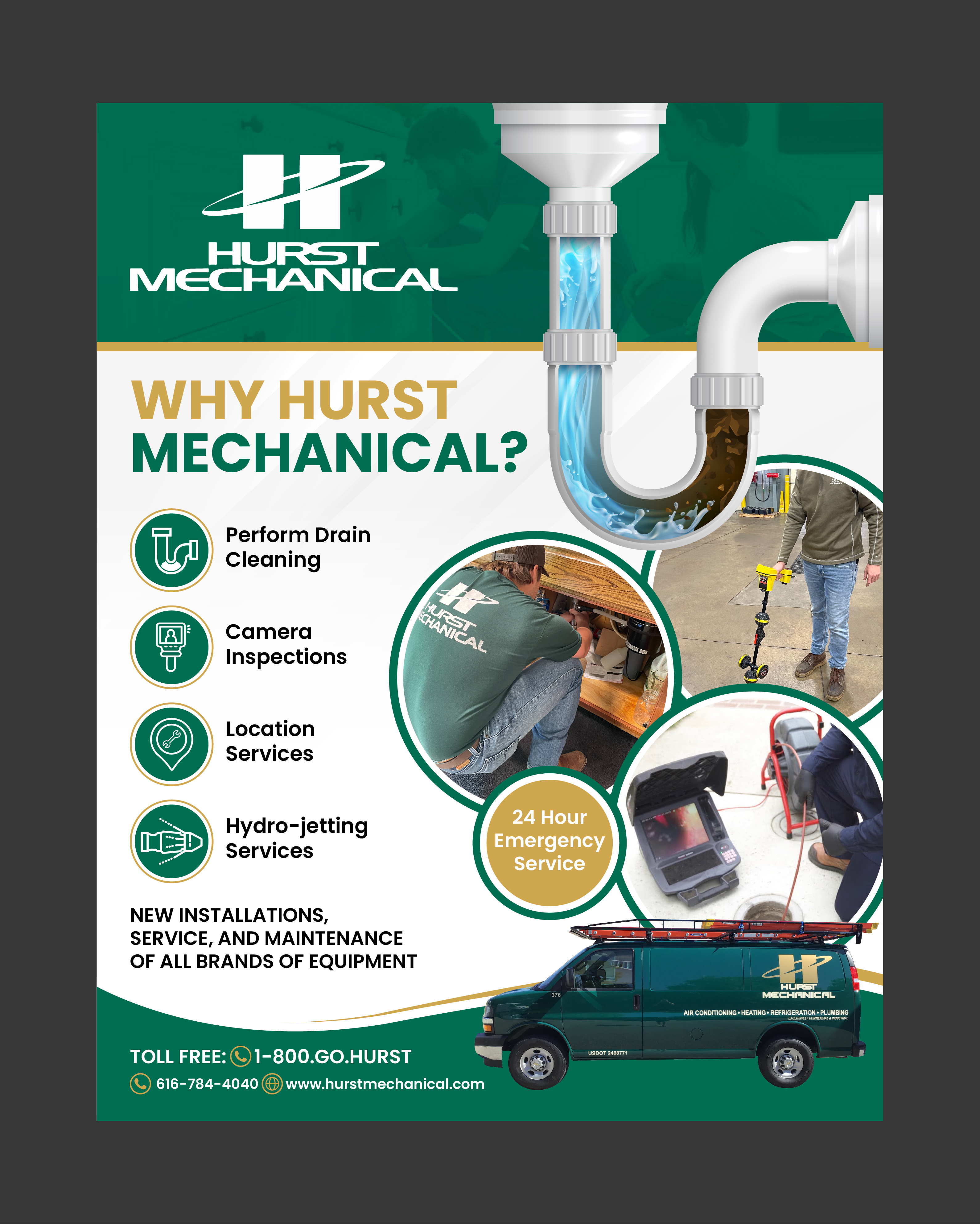 Flyer Design by 3Guys for Hurst Mechanical | Design #35852576