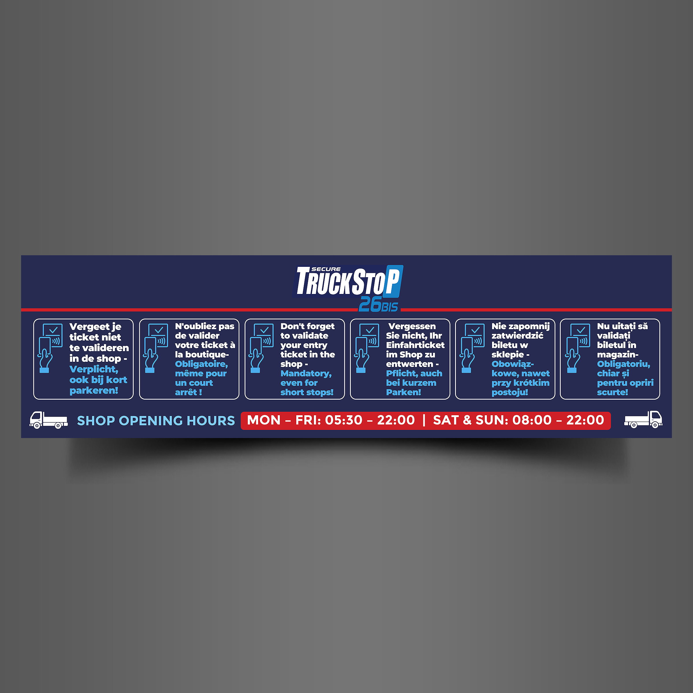 Werbetafel-Design von Designers Hub für Truckstop 26Bis BV | Design #35786032