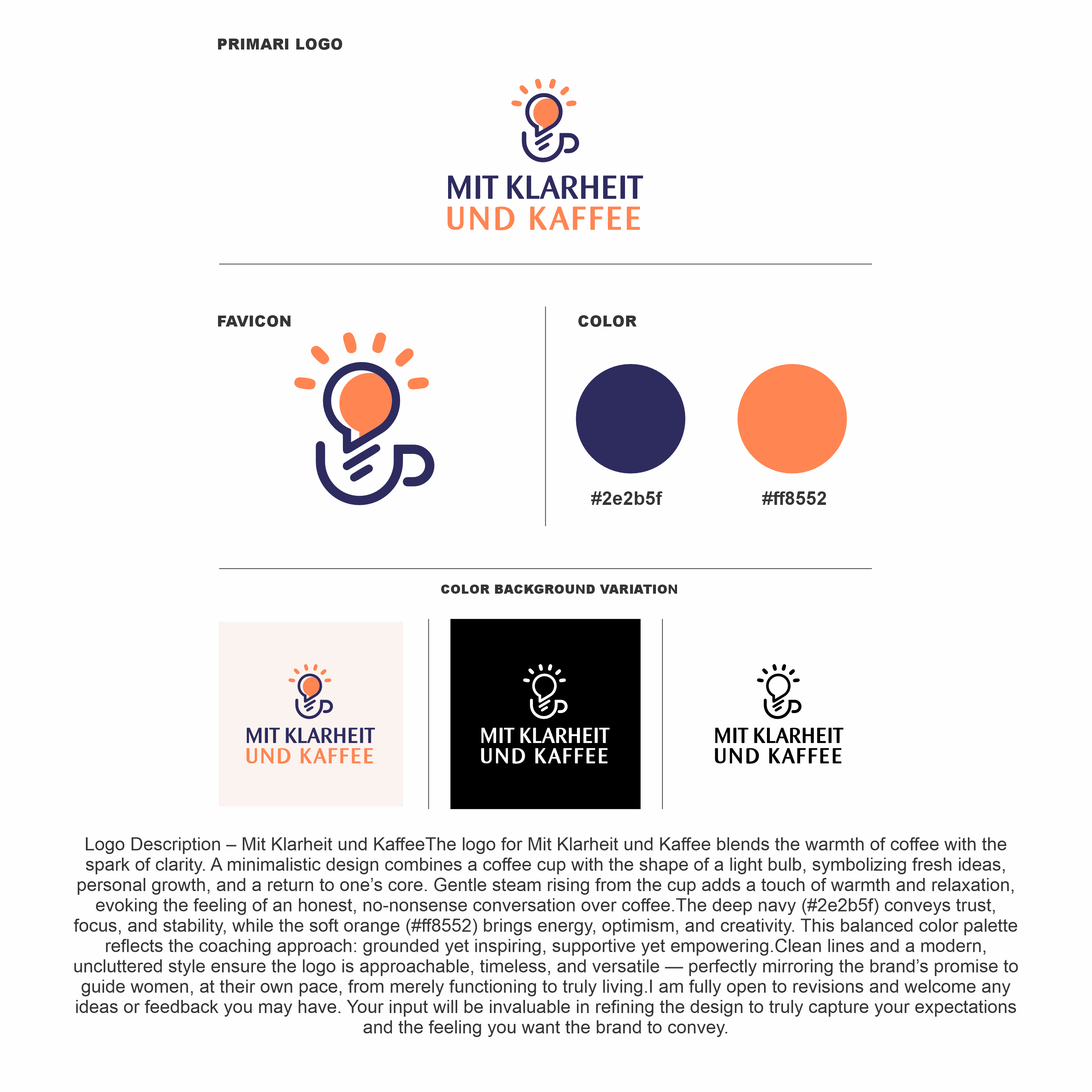 Logo Design by Suket design for Mit Klarheit und Kaffee | Design #35822618