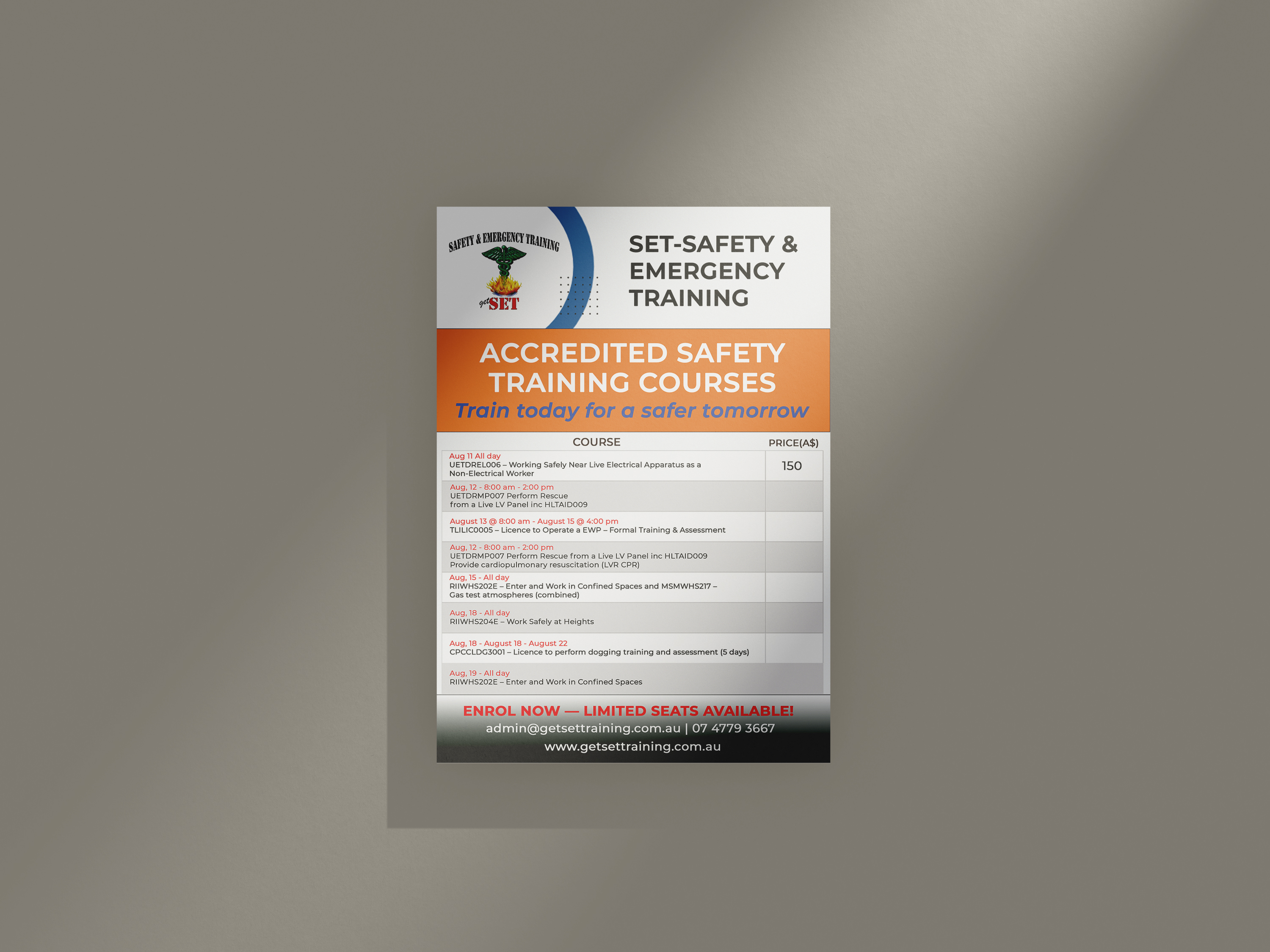 Flyer Design by Gulzar Ahmed for Safety & Emergency Training | Design #37683863