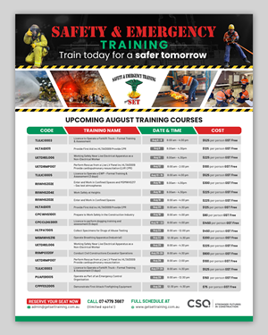 Marketing flyer to advertise course vacancies 