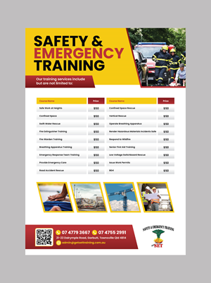 Flyer Design by 3Guys for Safety & Emergency Training | Design: #35798632