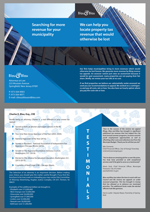 Diseño de Flyer por BIZ Design para Blau & Blau | Diseño #35827896