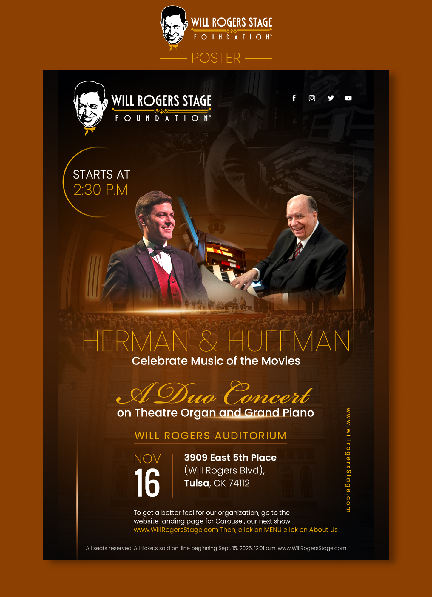 Design de Poster par Pentacle CodeCanvas pour Will Rogers Stage Foundation, Inc. | Design #35823168