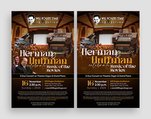 Will Rogers Stage Foundation Poster Design for "Herman and Huffman Celebrate Music of the Mo...