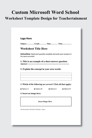 Word Template Design by grappikstar for Teachertainment | Design: #35833398