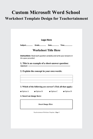 Word Template Design by grappikstar for Teachertainment | Design: #35834456