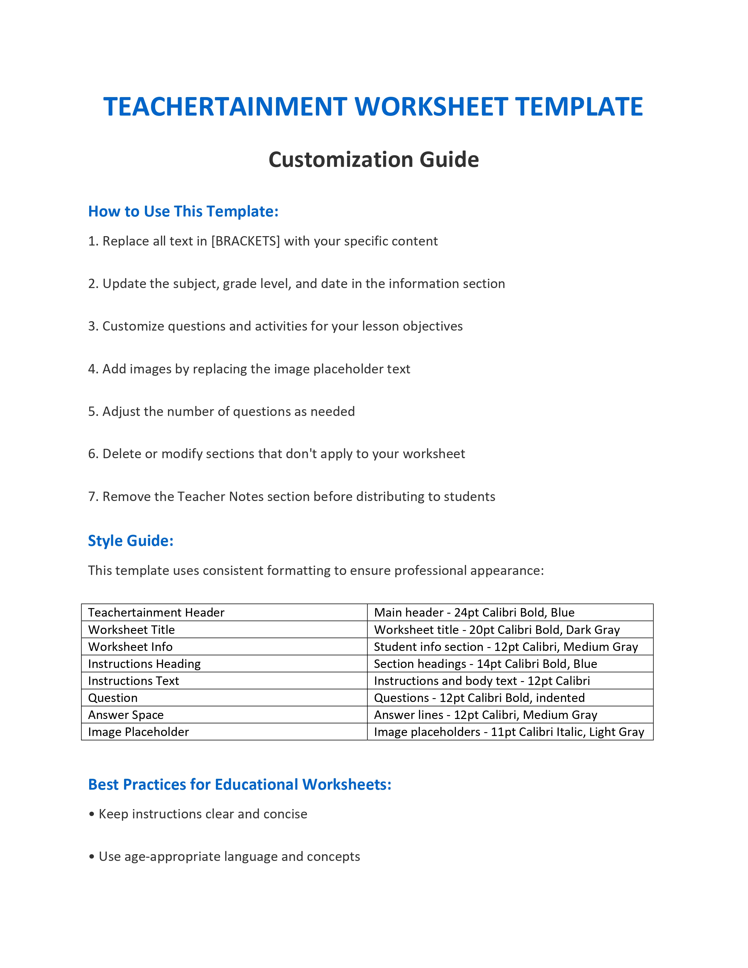 Word Template Design by ArtyDesigns for Teachertainment | Design #35831845