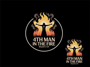 4th Man in the Fire Logo design.  Other possible names Forth Man or 4th Man.