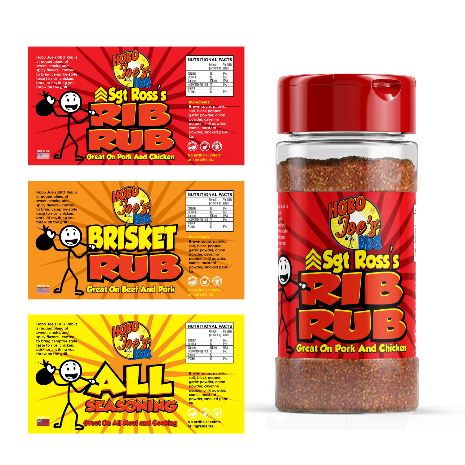 Label Design by Sergio Coelho for Hobo Joes BBQ | Design #35817926