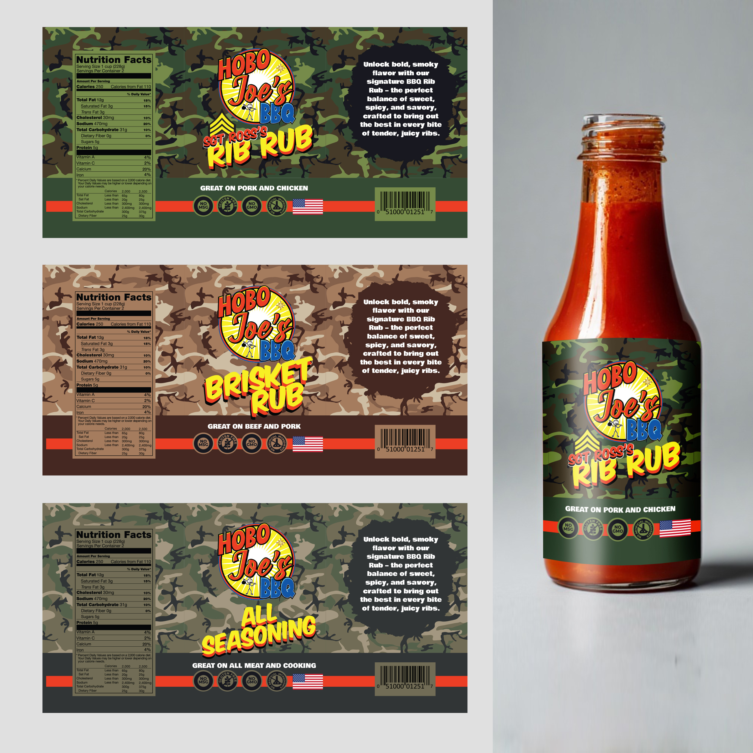 Label Design by MNM for Hobo Joes BBQ | Design #35812588