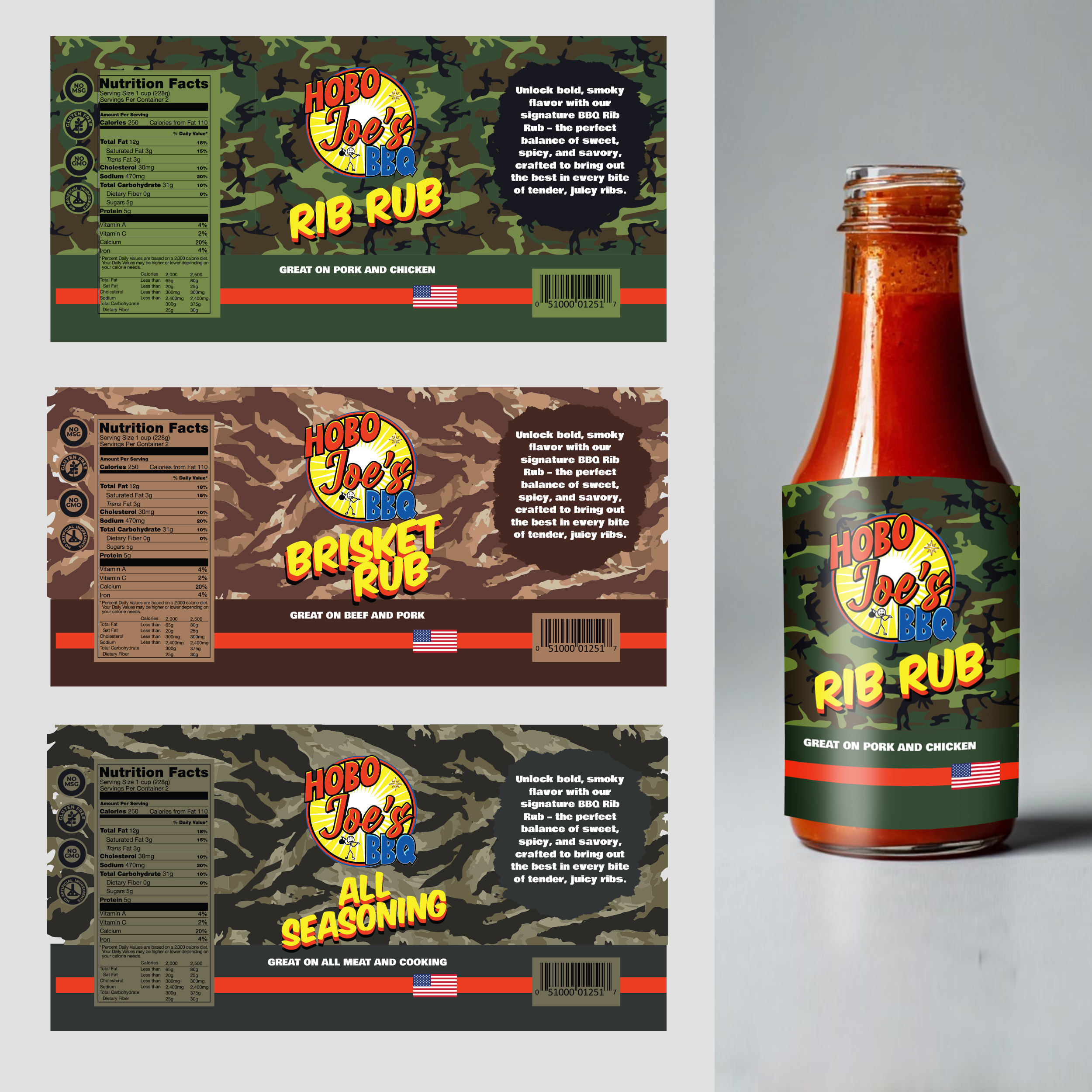 Label Design by MNM for Hobo Joes BBQ | Design #35818454