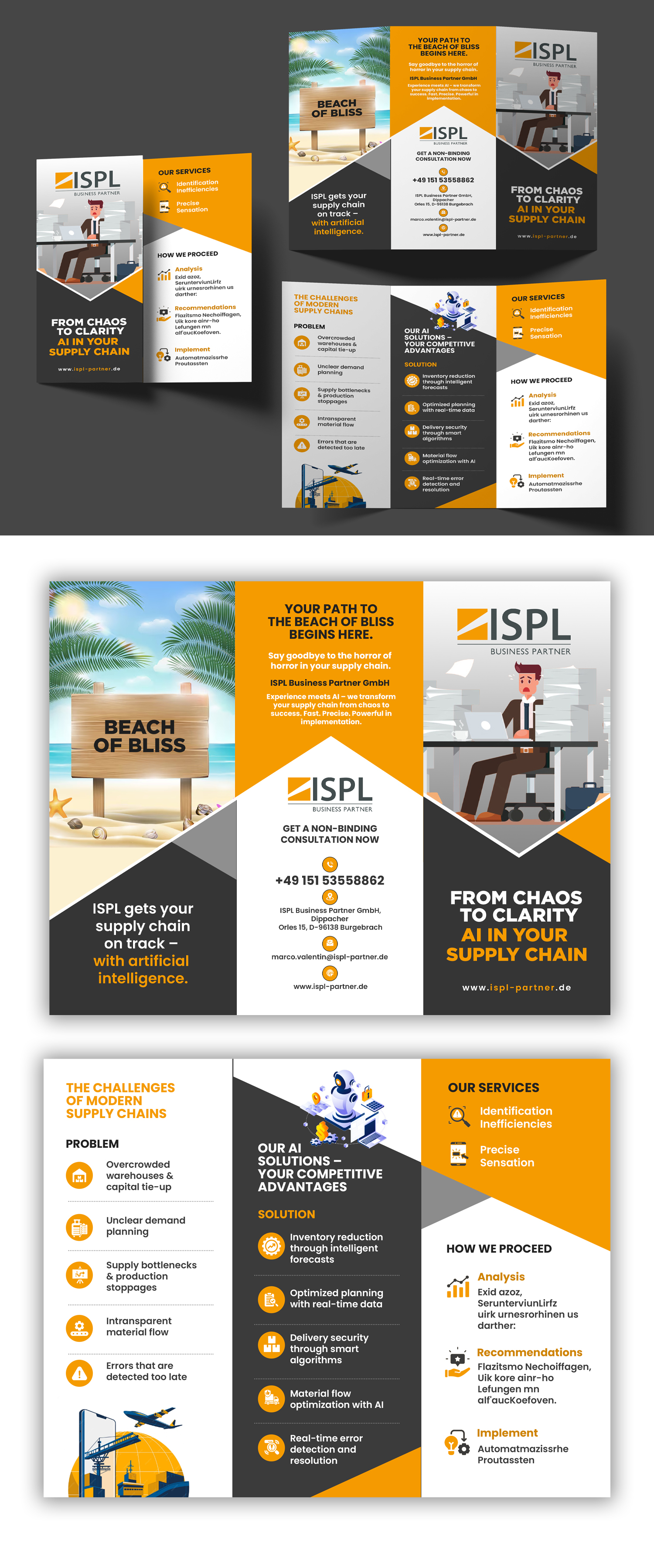Diseño de Flyer por debdesign para ISPL Business Partner GmbH | Diseño #35826384