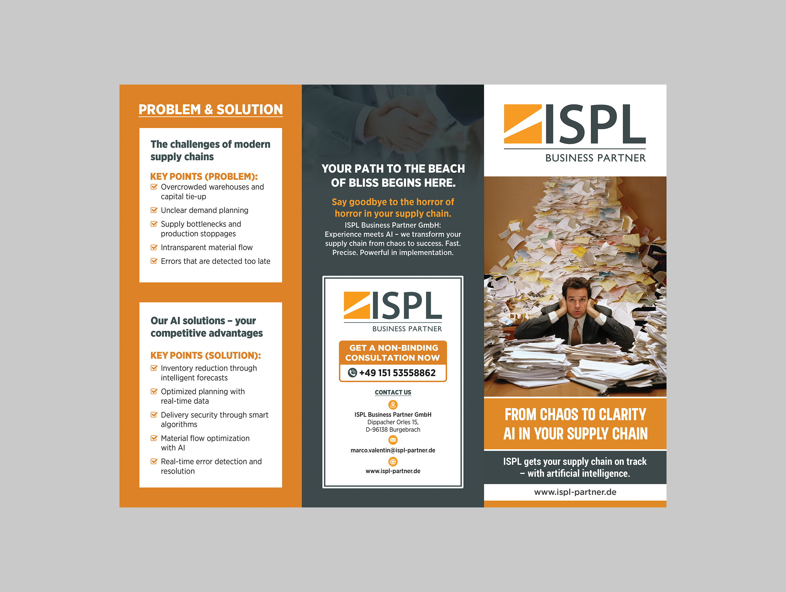 Flyer Design by GraphicsGuru for ISPL Business Partner GmbH | Design #35861189