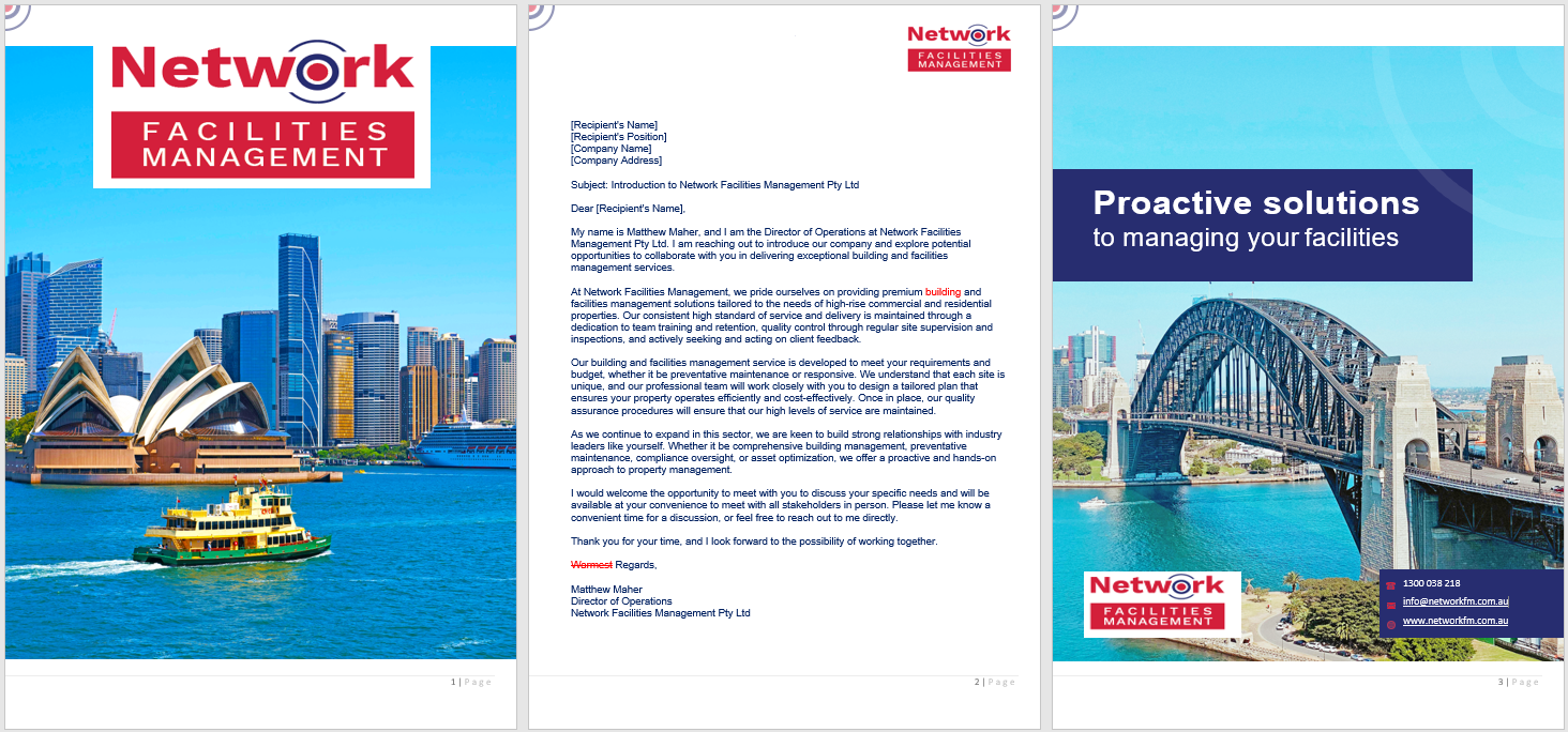 Word Template Design by Soonia for Network Facilities Management | Design #35862272