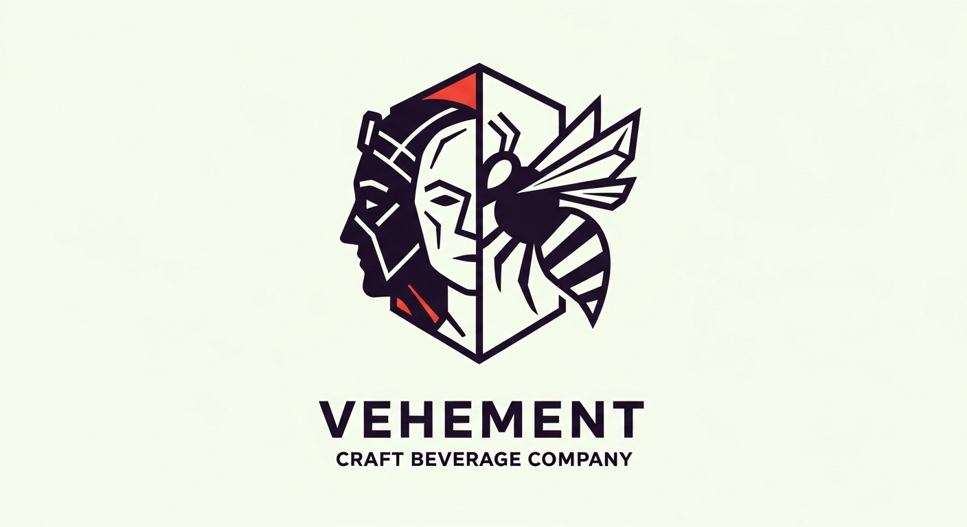 Logo Design by HSL Brain for Vehement Craft Beverage Company  | Design #35844911