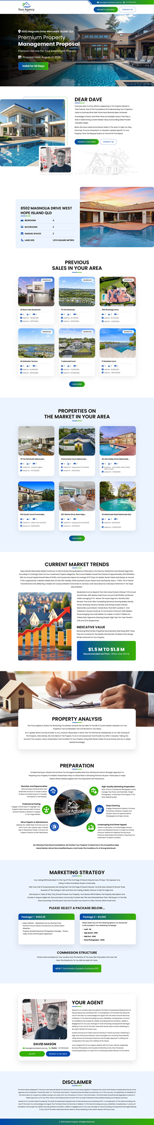 Web page design - online proposal