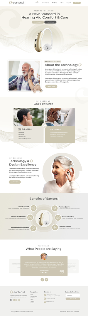 Web Design by Blue Sparrow for Eartensil Pty Ltd | Design: #35852170