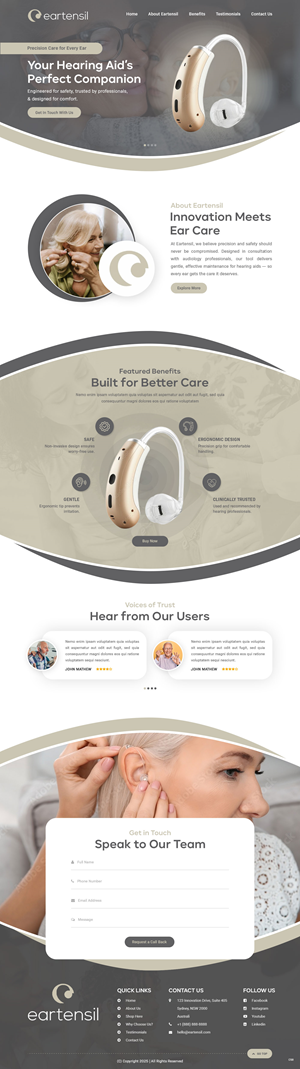 Web Design by pb for Eartensil Pty Ltd | Design: #35852212