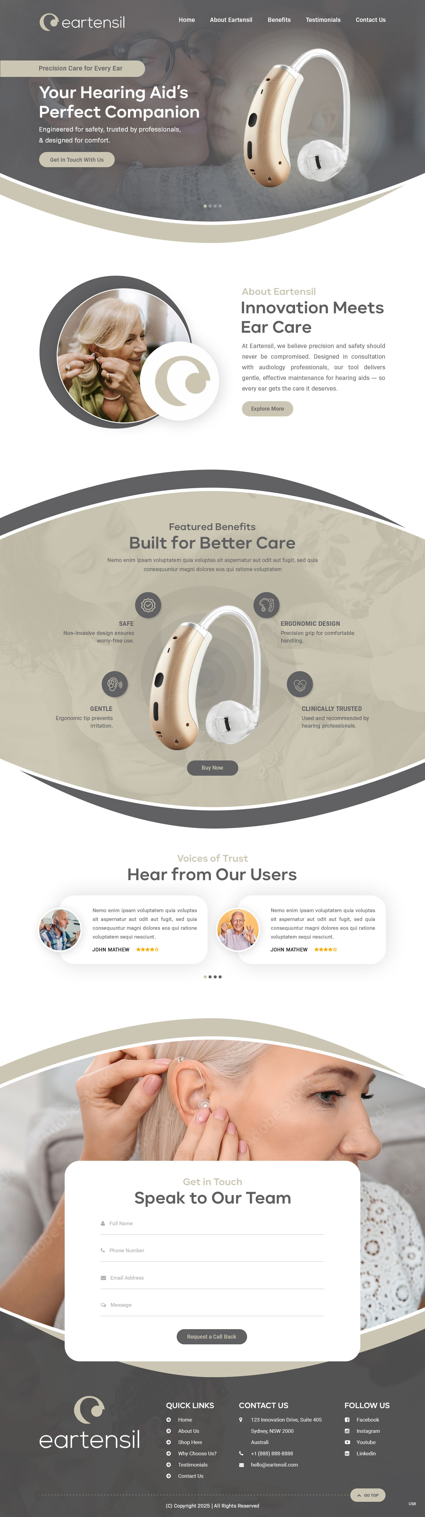 Web Design by pb for Eartensil Pty Ltd | Design #35852213