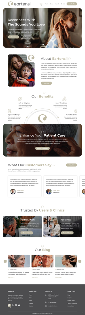Website design that will showcase a medical assistance tool