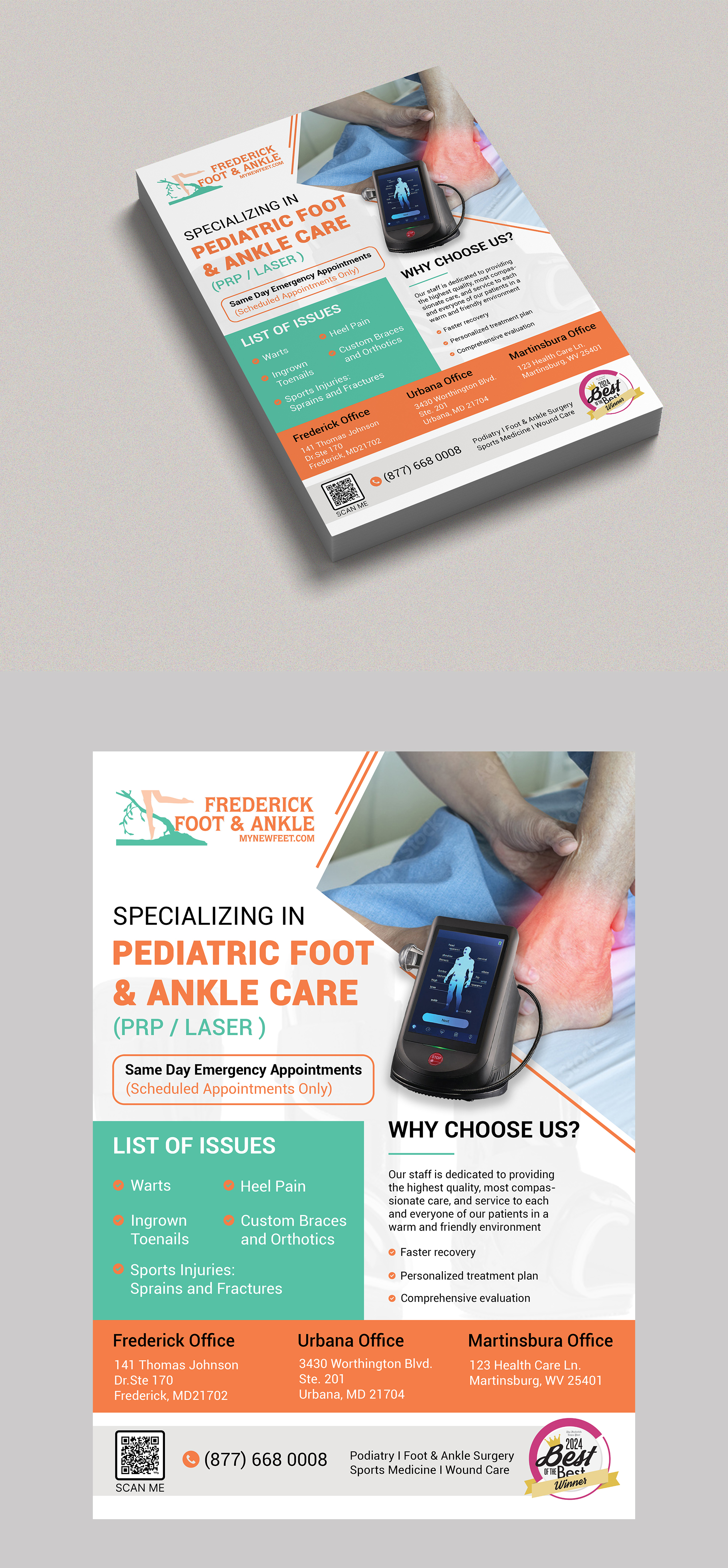 Flyer Design by Design Motion for Frederick Foot & Ankle | Design #35855750
