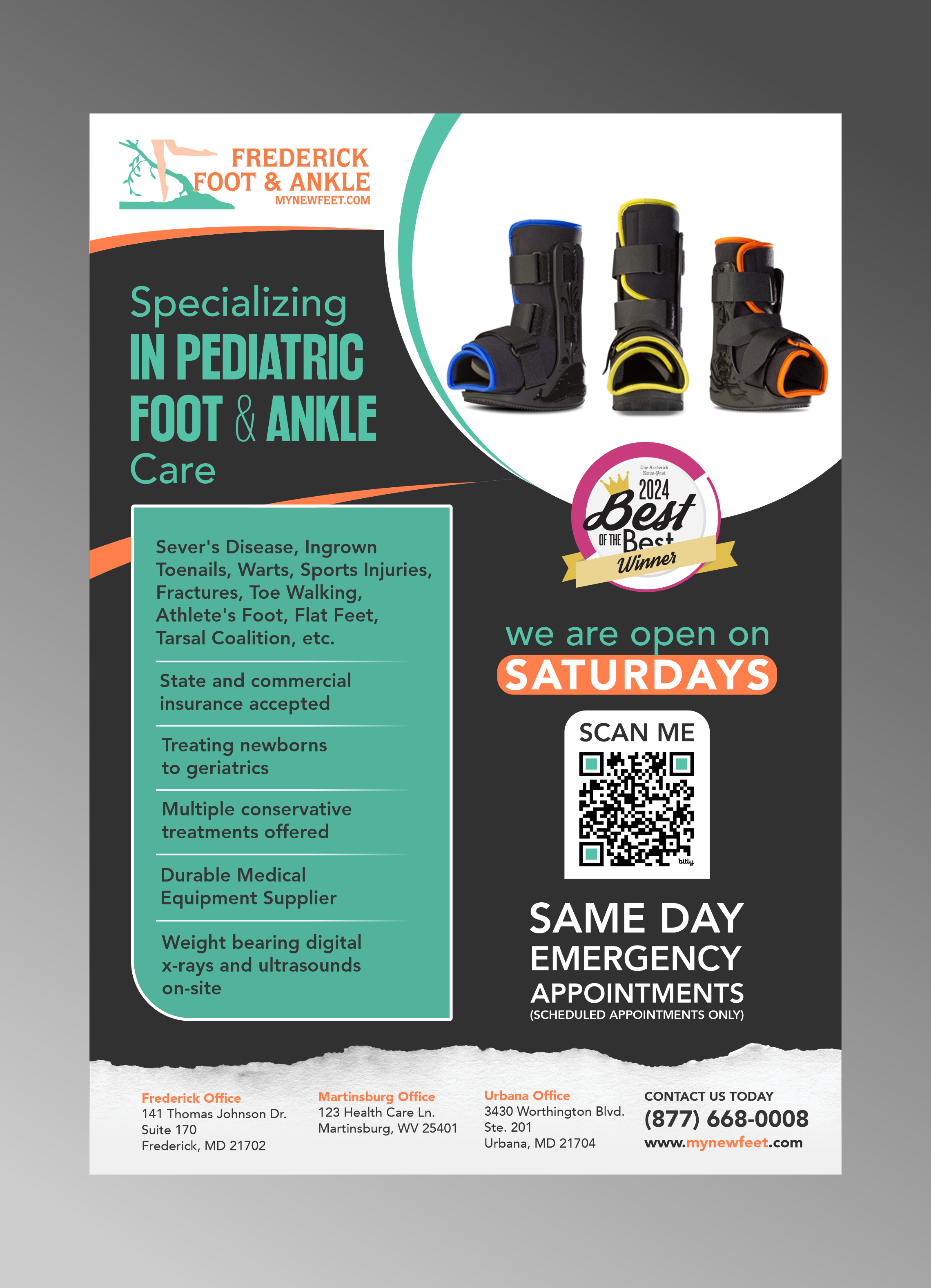 Flyer Design by Excellar Hub for Frederick Foot & Ankle | Design #35857220
