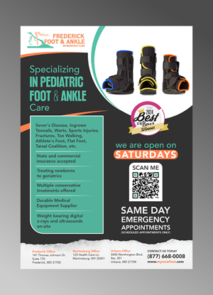 Flyer Design by Excellar Hub for Frederick Foot & Ankle | Design: #35857220